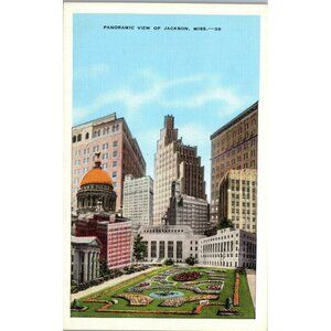 Postcard,Panoramic View of Jackson, MS, 1930s, Vintage, (PC105)